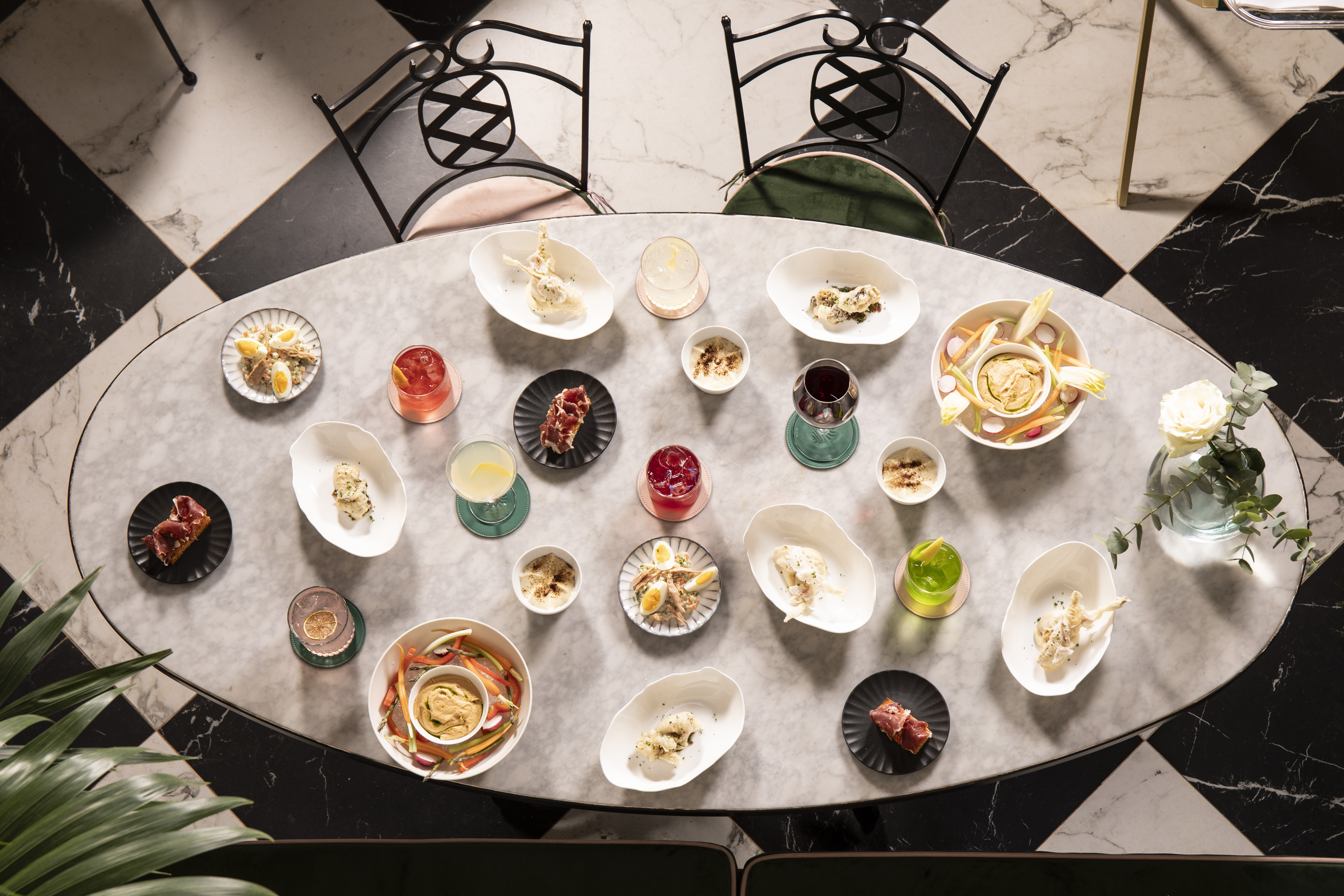 Guests enjoying Basque-inspired pintxos at La Gemma